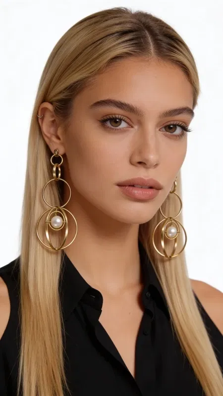 Εντυπωσιακά μακριά σκουλαρίκια με πέρλες κρεμαστά statement - 2379, Εντυπωσιακά μακριά σκουλαρίκια με πέρλες που συνδυάζουν την κομψότητα με την μοντέρνα αισθητική. Αυτά τα κρεμαστά statement σκουλαρίκια, σχεδιασμένα από την Ελληνίδα Σχεδιάστρια Κοσμημάτων Αικατερίνη Χαλκιαδάκη, αποτελούν την ιδανική επιλογή για να δημιουργήσετε ένα αξέχαστο look.
Τα σκουλαρίκια διαθέτουν έναν πρωτότυπο σχεδιασμό με κρίκους σε χρυσό χρώμα που δημιουργούν μια κομψή κίνηση, ενώ οι λευκές πέρλες προσθέτουν μια νότα κλασικής κομψότητας. Η εντυπωσιακή τους μορφή και το μήκος τους τα κάνουν ιδανικά για ιδιαίτερες εμφανίσεις, γάμους και επίσημες εκδηλώσεις.
Η χειροποίητη κατασκευή και η προσεκτική επιλογή των υλικών εξασφαλίζουν ανώτερη ποιότητα και αντοχή. Αυτά τα μοντέρνα κρεμαστά σκουλαρίκια συνδυάζονται άψογα με evening looks και μπορούν να μεταμορφώσουν ακόμη και την πιο απλή εμφάνιση.
Φυλάσσετε σε στεγνό μέρος και καθαρίζετε με μαλακό πανί για να διατηρήσετε τη λάμψη τους.
Υλικό: Ορείχαλκος 
Πέτρα: Πέρλα