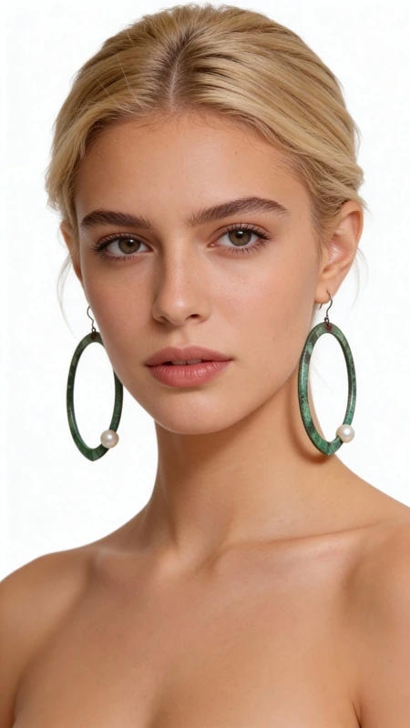 Εντυπωσιακά κρεμαστά σκουλαρίκια κρίκοι μαργαριτάρια - 3776, Εντυπωσιακά κρεμαστά σκουλαρίκια κρίκοι με μαργαριτάρια που συνδυάζουν τη φυσική ομορφιά των πέρλων με την αυθεντική ελληνική τέχνη. Σχεδιασμένα από την Ελληνίδα Σχεδιάστρια Κοσμημάτων Αικατερίνη Χαλκιαδάκη, αυτά τα μοναδικά χειροποίητα σκουλαρίκια αποτελούν την τέλεια επιλογή για τη γυναίκα που αναζητά πρωτότυπα κοσμήματα με χαρακτήρα.
Η πράσινη πατίνα που καλύπτει το χαλκό δημιουργεί μια vintage αισθητική που ταιριάζει τόσο σε καθημερινά όσο και σε επίσημα look. Οι λευκές πέρλες προσθέτουν κομψότητα και φωτεινότητα, δημιουργώντας έναν τέλειο συνδυασμό που τονίζει τη φυσική ομορφιά του προσώπου. Η ιδιαίτερη επεξεργασία του χαλκού δίνει σε κάθε κόσμημα μοναδικό χαρακτήρα.
Αυτά τα μοντέρνα κρεμαστά σκουλαρίκια είναι ιδανικά για γάμο, βραδινές εξόδους ή όταν θέλετε να προσθέσετε μια δόση bohemian κομψότητας στην καθημερινότητά σας. Φυλάξτε σε στεγνό μέρος και καθαρίστε απαλά με μαλακό πανί για να διατηρήσετε τη λάμψη των μαργαριταριών και την πατίνα του χαλκού.
Υλικό: Χαλκός 
Πέτρα: Μαργαριτάρι