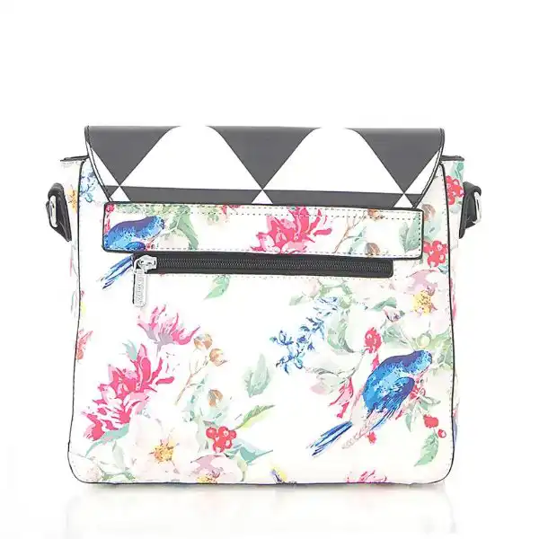 Γυναικεία τσάντα χιαστί ασπρόμαυρο φλοράλ | Candiashop Boutique, Γυναικεία τσάντα χιαστί  ασπρόμαυρο φλοράλ. Κλείνει με κούμπωμα και φερμουάρ, από τεχνόδερμα.