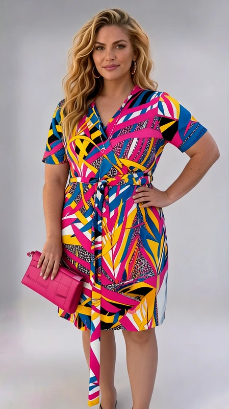 Καλοκαιρινό midi φούξια φόρεμα plus size, πρωϊνό αέρινο και δροσερό από βισκόζη και μαγιόπανο. Αν θες να είσαι άνετη με ένα δροσερό φόρεμα την άνοιξη ή το καλοκαίρι, φόρεσε το και κλέψε τις εντυπώσεις!