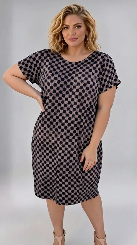 Καλοκαιρινό midi φόρεμα μπλε άσπρο plus size, πρωϊνό αέρινο και δροσερό από βισκόζη και μαγιόπανο. Αν θες να είσαι άνετη με ένα δροσερό φόρεμα την άνοιξη ή το καλοκαίρι, φόρεσε το και κλέψε τις εντυπώσεις!