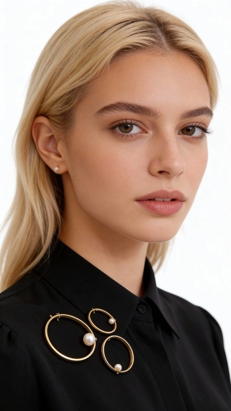 Γυναικείες καρφίτσες κόσμημα με πέρλες - 2979, Ανακαλύψτε τη μαγεία των χειροποίητων καρφιτσών με αυτό το εντυπωσιακό σετ τριών κυκλικών καρφιτσών από ορείχαλκο και φυσικές πέρλες. Κάθε καρφίτσα παρουσιάζει έναν κομψό κυκλικό σχεδιασμό που στολίζεται με μια λευκή πέρλα, δημιουργώντας ένα αρμονικό σύνολο που μπορεί να φορεθεί μαζί ή ξεχωριστά.
Σχεδιασμένες από την Ελληνίδα Σχεδιάστρια Κοσμημάτων Αικατερίνη Χαλκιαδάκη, αυτές οι γυναικείες καρφίτσες συνδυάζουν τη σύγχρονη αισθητική με την παραδοσιακή τεχνογνωσία. Ο ορείχαλκος με το χρυσό φινίρισμα προσφέρει ανθεκτικότητα και κομψότητα, ενώ οι φυσικές πέρλες προσδίδουν μια κλασική πινελιά γοητείας. Οι τρεις διαφορετικές διαστάσεις επιτρέπουν απεριόριστες δυνατότητες styling.
Ιδανικές για να στολίσουν παλτό, σακάκι, φόρεμα ή ακόμα και τσάντα, αυτές οι καρφίτσες κόσμημα μεταμορφώνουν κάθε outfit σε statement look. Μπορούν να δημιουργήσουν geometric patterns ή να φορεθούν διασκορπισμένες για πιο bohemian αισθητική.
Υλικό: Ορείχαλκος 
Πέτρα: Πέρλα