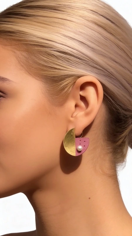 Καρφωτά σκουλαρίκια με μαργαριτάρια και χρώμα - 12142, Ανακαλύψτε τη μοναδική ομορφιά των καρφωτών σκουλαρικιών με μαργαριτάρια και ροζ χρώμα, ένα εντυπωσιακό κόσμημα που συνδυάζει τη σύγχρονη αισθητική με την κλασική κομψότητα. Αυτά τα χειροποίητα σκουλαρίκια από την Ελληνίδα Σχεδιάστρια Κοσμημάτων Αικατερίνη Χαλκιαδάκη διακρίνονται για τη γεωμετρική τους φόρμα και τον εντυπωσιακό συνδυασμό χρωμάτων που προσφέρουν.
Κατασκευασμένα από premium ορείχαλκο και διακοσμημένα με φυσικές πέρλες, αυτά τα γυναικεία σκουλαρίκια παρουσιάζουν μια πρωτότυπη aesthetic που ξεχωρίζει. Η ροζ απόχρωση συνδυάζεται αρμονικά με τις χρυσαφί λεπτομέρειες, δημιουργώντας ένα boho chic look που ενισχύει κάθε outfit. Ιδανικά για καθημερινή χρήση αλλά και για ειδικές περιστάσεις.
Υλικό: Ορείχαλκος, Σμάλτο 
Πέτρα: Μαργαριτάρι