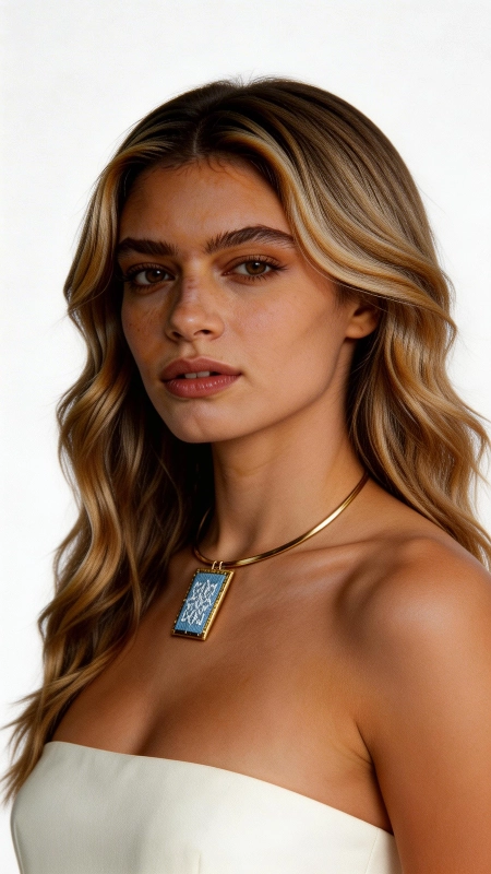 Κολιέ κεντητό γαλάζιο με γεωμετρικά σχέδια από χρυσοκλωστή δεμένο με ορείχαλκο - KOL-4708, Το κεντητό κολιέ με γεωμετρικά σχέδια σε γαλάζια απόχρωση αποτελεί ένα εντυπωσιακό κόσμημα που συνδυάζει την παραδοσιακή τέχνη του κεντήματος με τη σύγχρονη αισθητική. Σχεδιασμένο από την Ελληνίδα Σχεδιάστρια Κοσμημάτων Αικατερίνη Χαλκιαδάκη, αυτό το μοναδικό statement κολιέ φέρει λεπτομερή γεωμετρικά μοτίβα κεντημένα με χρυσοκλωστή σε γαλάζιο υπόβαθρο. Το χειροποίητο κολιέ διαθέτει τετράγωνο σχήμα που προσδίδει μοντέρνα elegance στην παραδοσιακή τεχνική του κεντήματος. Η χρυσοκλωστή δημιουργεί λαμπερές λεπτομέρειες που ξεχωρίζουν πάνω στο γαλάζιο ύφασμα, ενώ ο ορείχαλκος προσθέτει κομψότητα και αντοχή. Το μακρύ κολιέ είναι ιδανικό για layering ή ως αυτόνομο statement piece. Αυτό το εντυπωσιακό κεντητό κολιέ συνδυάζεται τέλεια με λευκά, γαλάζια ή χρυσαφί ρούχα. Για τη διατήρηση της ομορφιάς του, αποφύγετε την επαφή με νερό και αποθηκεύστε το σε στεγνό μέρος. Υλικό: Ορείχαλκος, Ύφασμα