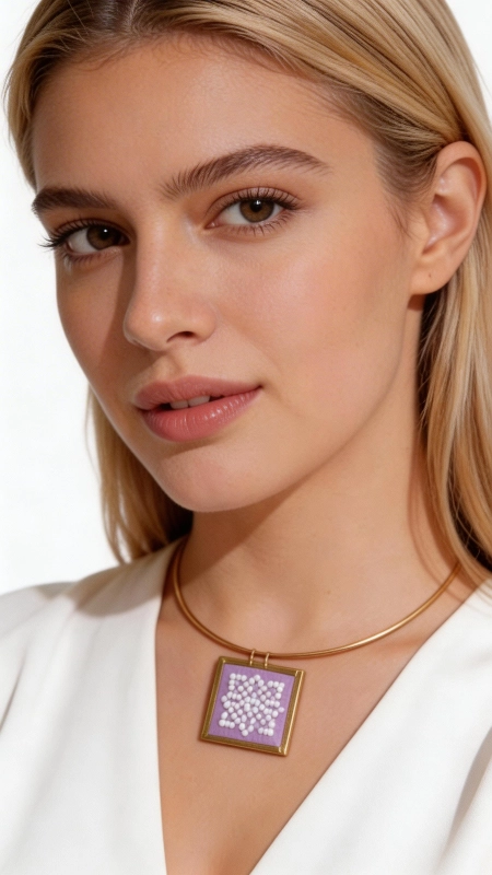 Ανακαλύψτε τη μαγεία του κεντήματος με αυτό το εντυπωσιακό κολιέ σε λιλά απόχρωση που συνδυάζει παραδοσιακή τέχνη με σύγχρονο design. Το κολιέ κεντητό με γεωμετρικά σχέδια σχεδιασμένο από την Ελληνίδα Σχεδιάστρια Κοσμημάτων Αικατερίνη Χαλκιαδάκη αποτελεί ένα μοναδικό statement κόσμημα που προσθέτει κομψότητα σε κάθε εμφάνιση. Το εντυπωσιακό αυτό χειροποίητο κόσμημα φέρει περίτεχνα γεωμετρικά μοτίβα κεντημένα με χρυσοκλωστή σε υπέροχη λιλά απόχρωση. Το τετράγωνο κεντητό στοιχείο δεσμεύεται με ποιοτικό ορείχαλκο, δημιουργώντας έναν αρμονικό συνδυασμό παραδοσιακής τέχνης και μοντέρνου στυλ. Η λεπτή αλυσίδα επιτρέπει στο κόσμημα να τοποθετείται τέλεια στο λαιμό, ενώ το folklore design προσδίδει μια ξεχωριστή ελληνική αισθητική. Ιδανικό για ιδιαίτερες στιγμές και καθημερινή κομψότητα, αυτό το μακρύ κολιέ συνδυάζεται άψογα με άλλα κοσμήματα για layering looks ή φοριέται μόνο του ως statement piece. Υλικό: Ορείχαλκος, Ύφασμα Φροντίστε το κόσμημά σας αποφεύγοντας την επαφή με νερό και αποθηκεύοντάς το σε στεγνό μέρος για να διατηρήσει τη λάμψη του.