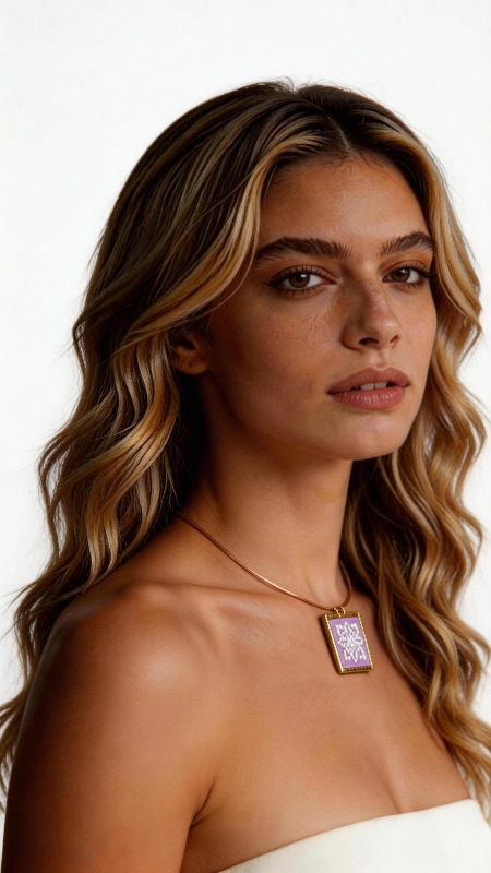 Κολιέ κεντητό λιλά με γεωμετρικά σχέδια από χρυσοκλωστή δεμένο με ορείχαλκο - KOL-4705, Ανακαλύψτε τη μαγεία του κεντήματος με αυτό το εντυπωσιακό κολιέ σε λιλά απόχρωση που συνδυάζει παραδοσιακή τέχνη με σύγχρονο design. Το κολιέ κεντητό με γεωμετρικά σχέδια σχεδιασμένο από την Ελληνίδα Σχεδιάστρια Κοσμημάτων Αικατερίνη Χαλκιαδάκη αποτελεί ένα μοναδικό statement κόσμημα που προσθέτει κομψότητα σε κάθε εμφάνιση. Το εντυπωσιακό αυτό χειροποίητο κόσμημα φέρει περίτεχνα γεωμετρικά μοτίβα κεντημένα με χρυσοκλωστή σε υπέροχη λιλά απόχρωση. Το τετράγωνο κεντητό στοιχείο δεσμεύεται με ποιοτικό ορείχαλκο, δημιουργώντας έναν αρμονικό συνδυασμό παραδοσιακής τέχνης και μοντέρνου στυλ. Η λεπτή αλυσίδα επιτρέπει στο κόσμημα να τοποθετείται τέλεια στο λαιμό, ενώ το folklore design προσδίδει μια ξεχωριστή ελληνική αισθητική. Ιδανικό για ιδιαίτερες στιγμές και καθημερινή κομψότητα, αυτό το μακρύ κολιέ συνδυάζεται άψογα με άλλα κοσμήματα για layering looks ή φοριέται μόνο του ως statement piece. Υλικό: Ορείχαλκος, Ύφασμα Φροντίστε το κόσμημά σας αποφεύγοντας την επαφή με νερό και αποθηκεύοντάς το σε στεγνό μέρος για να διατηρήσει τη λάμψη του.