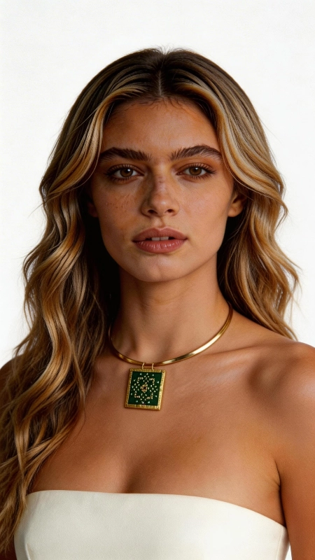 Κολιέ κεντητό πράσινο με γεωμετρικά σχέδια από χρυσοκλωστή δεμένο με ορείχαλκο - KOL-4709, Ανακαλύψτε τη μαγεία του κεντητού κολιέ που συνδυάζει την παραδοσιακή τέχνη του κεντήματος με σύγχρονο design. Αυτό το εντυπωσιακό κολιέ κεντητό πράσινο με γεωμετρικά σχέδια από χρυσοκλωστή, σχεδιασμένο από την Ελληνίδα Σχεδιάστρια Κοσμημάτων Αικατερίνη Χαλκιαδάκη, αποτελεί ένα μοναδικό κόσμημα που θα μεταμορφώσει κάθε σας εμφάνιση. Το statement κολιέ διαθέτει τετράγωνη φόρμα με περίτεχνα γεωμετρικά μοτίβα κεντημένα με χρυσή κλωστή πάνω σε πράσινο υπόβαθρο. Η χρυσή αλυσίδα από ορείχαλκο προσδίδει κομψότητα, ενώ το χειροποίητο κέντημα δημιουργεί μια μοναδική υφή που τραβάει τα βλέμματα. Το folk design με τα χρυσά σχέδια δημιουργεί ένα εντυπωσιακό contrast που αναδεικνύει τη θηλυκότητα. Ιδανικό για layering με άλλα κολιέ ή μόνο του ως statement piece, συνδυάζεται τέλεια με λευκά tops, φορέματα και casual ή elegant looks. Η μοναδική αισθητική του το καθιστά αυθεντικό greek jewelry που φέρει την υπογραφή της ελληνικής χειροτεχνίας. Υλικό: Ορείχαλκος, Ύφασμα Φυλάσσετε το κολιέ σε στεγνό μέρος και αποφεύγετε την επαφή με νερό για να διατηρήσετε το κέντημα σε άριστη κατάσταση.