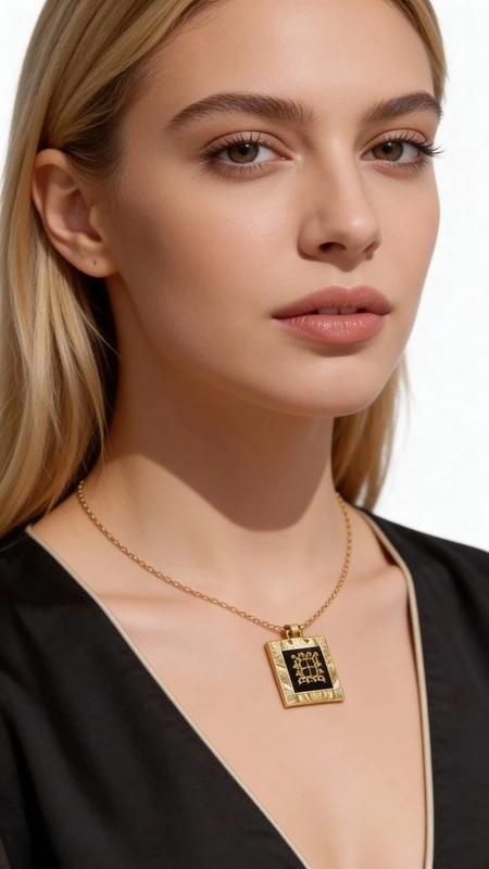 Ανακαλύψτε την τέλεια ισορροπία μεταξύ παραδοσιακής τέχνης και μοντέρνου στυλ με αυτό το εντυπωσιακό κεντητό κολιέ σε μαύρο χρώμα. Σχεδιασμένο από την Ελληνίδα Σχεδιάστρια Κοσμημάτων Αικατερίνη Χαλκιαδάκη, αυτό το μοναδικό κόσμημα συνδυάζει γεωμετρικά σχέδια κεντημένα με χρυσοκλωστή, δημιουργώντας έναν εκλεπτυσμένο συνδυασμό χρωμάτων.\u000AΤο statement κολιέ παρουσιάζει μια τετράγωνη κεντητή επιφάνεια που πλαισιώνεται από χρυσό ορείχαλκο, ενώ το μαύρο υπόβαθρο αναδεικνύει τα χρυσά γεωμετρικά μοτίβα. Η τεχνική του κεντήματος προσδίδει υφή και βάθος στο σχέδιο, καθιστώντας το ιδανικό για γυναίκες που αναζητούν χειροποίητα κοσμήματα με ιδιαίτερη αισθητική.\u000AΤο μακρύ κολιέ με την κλασική αλυσίδα από ορείχαλκο προσφέρει άνεση στη φορά και ταιριάζει τέλεια με μονόχρωμα ντυσίματα, προσθέτοντας μια vintage πινελιά στην εμφάνισή σας.\u000AΦροντίστε το κολιέ σας αποθηκεύοντάς το σε στεγνό μέρος και αποφεύγοντας την επαφή με υγρά για να διατηρήσετε την ομορφιά του κεντήματος.\u000AΥλικό: Ορείχαλκος, Ύφασμα