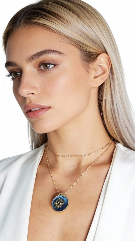 Ανακαλύψτε τη μαγεία ενός μοναδικού κοντού κολιέ που συνδυάζει τη φυσική ομορφιά του σιδηροπυρίτη με σύγχρονο ελληνικό design. Αυτό το εντυπωσιακό γαλάζιο κολιέ με πυρίτη, σχεδιασμένο από την Ελληνίδα Σχεδιάστρια Κοσμημάτων Αικατερίνη Χαλκιαδάκη, αποτελεί την τέλεια επιλογή για γυναίκες που αναζητούν κοσμήματα με χαρακτήρα και αυθεντικότητα.\u000AΤο χειροποίητο κολιέ διαθέτει έναν μοναδικό συνδυασμό υλικών που δημιουργεί μια εκπληκτική οπτική αντίθεση. Ο φυσικός σιδηροπυρίτης με τις μεταλλικές του αντανακλάσεις συναντά το ζεστό γαλάζιο χρώμα της ρητίνης, ενώ οι λεπτομέρειες από ορείχαλκο προσθέτουν μια vintage πινελιά. Η ορειχάλκινη αλυσίδα εξασφαλίζει άνεση και διάρκεια, καθιστώντας το ιδανικό για καθημερινή χρήση.\u000AΥλικό: Ορείχαλκος, Σμάλτο \u000AΠέτρα: Σιδηροπυρίτης