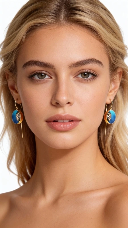 Ανακαλύψτε τη μαγεία των κρεμαστών σκουλαρικιών με πυρίτη μπλε, ένα εντυπωσιακό κόσμημα που συνδυάζει τη φυσική ομορφιά του σιδηροπυρίτη με τη σύγχρονη ελληνική δημιουργία. Σχεδιασμένο από την Ελληνίδα Σχεδιάστρια Κοσμημάτων Αικατερίνη Χαλκιαδάκη, αυτό το χειροποίητο κόσμημα αποτελεί την τέλεια επιλογή για τη γυναίκα που αναζητά μοναδικότητα και στυλ.\u000AΚάθε σκουλαρίκι διαθέτει έναν εντυπωσιακό ωοειδή σιδηροπυρίτη σε υπέροχο γαλάζιο χρώμα με χρυσαφένιες ανταύγειες, που δημιουργεί ένα μαγευτικό παιχνίδι φωτός. Ο συνδυασμός του ματ μπλε με το χρώμα κιμωλίας και τον ορείχαλκο προσφέρει μια σύγχρονη αισθητική που ταιριάζει τόσο σε καθημερινές όσο και σε επίσημες εμφανίσεις.\u000AΤα καρφωτά σκουλαρίκια έχουν ελαφρύ βάρος και άνετη εφαρμογή, ενώ το μήκος τους προσθέτει κίνηση και κομψότητα σε κάθε outfit. Ιδανικά για γάμους, βραδινές εξόδους ή ως statement κόσμημα για καθημερινή χρήση.\u000AΥλικό: Ορείχαλκος, Σμάλτο \u000AΠέτρα: Σιδηροπυρίτης