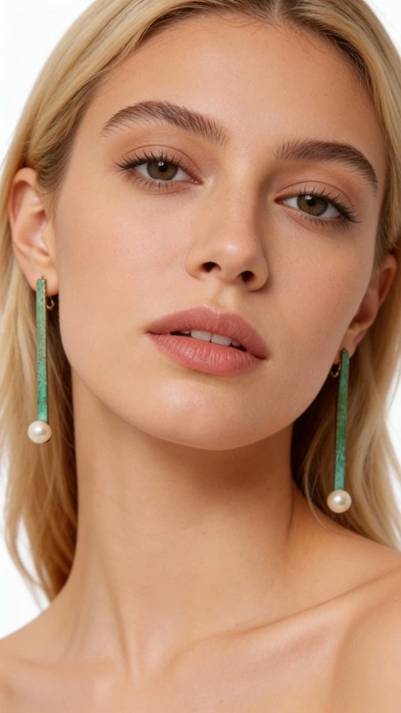 Μακριά καρφωτά σκουλαρίκια με μαργαριτάρια και χρώμα - 3966, Ανακαλύψτε τη μοναδική ομορφιά των μακριών καρφωτών σκουλαρικιών με μαργαριτάρια και πράσινη πατίνα, που συνδυάζουν τη σύγχρονη αισθητική με την παραδοσιακή χειροτεχνία. Σχεδιασμένα από την Ελληνίδα Σχεδιάστρια Κοσμημάτων Αικατερίνη Χαλκιαδάκη, αυτά τα εντυπωσιακά σκουλαρίκια αποτελούν την τέλεια επιλογή για γυναίκες που αναζητούν πρωτότυπα και κομψά κοσμήματα.
Κάθε σκουλαρίκι είναι χειροποίητο από χαλκό υψηλής ποιότητας με μοναδική πράσινη πατίνα που δημιουργεί ένα vintage αποτέλεσμα γεμάτο χαρακτήρα. Οι φυσικές πέρλες στο κάτω μέρος προσθέτουν κλασική κομψότητα και απαλότητα, δημιουργώντας έναν τέλειο συνδυασμό μοντέρνων και παραδοσιακών στοιχείων. Η μακριά γραμμική σιλουέτα επιμηκύνει τον λαιμό και προσδίδει μια καθαρή, σύγχρονη αισθητική.
Υλικό: Χαλκός 
Πέτρα: Μαργαριτάρι