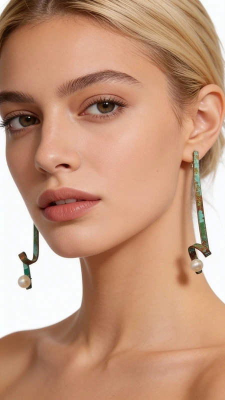 Μεγάλα εντυπωσιακά σκουλαρίκια καρφωτά με μαργαριτάρια -3962, Ξεχωρίστε με αυτά τα μεγάλα εντυπωσιακά σκουλαρίκια καρφωτά με μαργαριτάρια που συνδυάζουν την κομψότητα των πέρλων με τη μοναδική αισθητική της πράσινης πατίνας. Κάθε κόσμημα είναι σχεδιασμένο από την Ελληνίδα Σχεδιάστρια Κοσμημάτων Αικατερίνη Χαλκιαδάκη και δημιουργείται εξ ολοκλήρου στο χέρι με προσοχή στη λεπτομέρεια.
Τα χειροποίητα σκουλαρίκια διαθέτουν μακρύ γεωμετρικό σχήμα από χαλκό με φυσική πράσινη πατίνα που δημιουργεί μοναδικές χρωματικές αποχρώσεις. Κάθε σκουλαρίκι ολοκληρώνεται με μία λευκή πέρλα που προσθέτει κλασική κομψότητα και φωτεινότητα στο σχέδιο. Το καρφωτό κλείσιμο εξασφαλίζει άνετη και ασφαλή εφαρμογή για όλη την ημέρα.
Αυτά τα εντυπωσιακά μακριά σκουλαρίκια είναι ιδανικά για ιδιαίτερες περιστάσεις, γάμους ή όταν θέλετε να δώσετε μία μοντέρνα πινελιά στην εμφάνισή σας. Συνδυάζονται τέλεια με μονόχρωμα outfits και προσδίδουν μοναδικό στυλ.
Υλικό: Χαλκός 
Πέτρα: Μαργαριτάρι