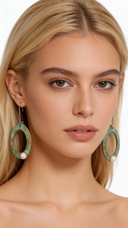 Μεγάλα σκουλαρίκια κρίκοι κρεμαστά με μαργαριτάρια - 3958 , Ανακαλύψτε τη μαγεία των μεγάλων κρεμαστών σκουλαρικιών κρίκων με μαργαριτάρια που συνδυάζουν τη vintage αισθητική με τη σύγχρονη κομψότητα. Κάθε κομμάτι είναι χειροποίητο και σχεδιασμένο από την Ελληνίδα Σχεδιάστρια Κοσμημάτων Αικατερίνη Χαλκιαδάκη, προσφέροντας μια μοναδική πρόταση στυλ.
Τα εντυπωσιακά αυτά σκουλαρίκια διακρίνονται από τους οβάλ χάλκινους κρίκους με την πανέμορφη πράσινη πατίνα που δημιουργεί έναν vintage χαρακτήρα. Κάθε κρίκος φέρει μία λευκή πέρλα που προσθέτει κομψότητα και φωτεινότητα στο σχέδιο. Η αντίθεση μεταξύ του ζεστού χαλκού και των λευκών μαργαριταριών δημιουργεί έναν εξαιρετικό συνδυασμό χρωμάτων.
Τα μακριά κρεμαστά σκουλαρίκια είναι ιδανικά για γάμους, βραδινές εξόδους ή κάθε στιγμή που θέλετε να ξεχωρίσετε. Η ελαφριά κατασκευή τους εξασφαλίζει άνετη χρήση όλη την ημέρα. Φυλάσσετε σε στεγνό μέρος και καθαρίζετε απαλά με μαλακό πανί.
Υλικό: Χαλκός 
Πέτρα: Μαργαριτάρι