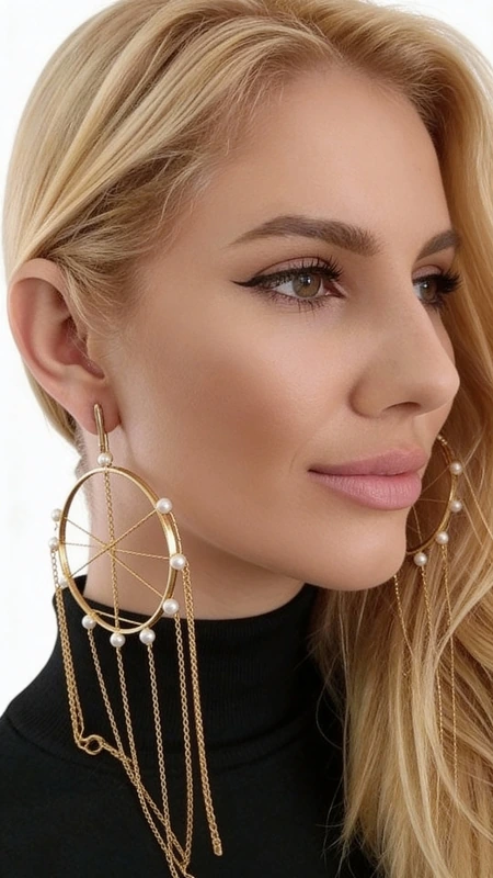 Ανακαλύψτε τη μαγεία των μεγάλων εντυπωσιακών σκουλαρικιών κρεμαστών με πέρλες που θα μεταμορφώσουν κάθε σας εμφάνιση. Αυτά τα μοναδικά χειροποίητα σκουλαρίκια \u0022Ονειροπαγίδα\u0022, σχεδιασμένα από την Ελληνίδα Σχεδιάστρια Κοσμημάτων Αικατερίνη Χαλκιαδάκη, συνδυάζουν τη σύγχρονη αισθητική με την παραδοσιακή ελληνική τεχνοτροπία.\u000AΚατασκευασμένα από υψηλής ποιότητας ορείχαλκο με χρυσή απόχρωση, τα σκουλαρίκια διαθέτουν γεωμετρικό σχέδιο κύκλων που στολίζονται με φυσικές πέρλες. Οι κρεμαστές αλυσίδες δημιουργούν μια κομψή κίνηση που προσελκύει τα βλέμματα, ενώ το statement design τους τα καθιστά ιδανικά για ιδιαίτερες στιγμές.\u000AΤα μακριά σκουλαρίκια συνδυάζονται τέλεια με βραδινά σύνολα, νυφικές εμφανίσεις ή boho chic looks, προσφέροντας μια πινελιά πολυτέλειας και μυστηρίου. Η εργονομική τους κατασκευή εξασφαλίζει άνεση όλη μέρα.\u000AΥλικό: Ορείχαλκος \u000AΠέτρα: Πέρλα