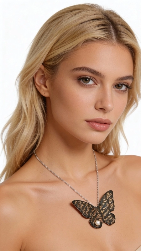 Μεγάλο εντυπωσιακό κολιέ μακρύ μαργαριτάρι πεταλούδα - 4691, Ανακαλύψτε το μεγάλο εντυπωσιακό κολιέ με πεταλούδα και μαργαριτάρι που θα γίνει το signature κόσμημα της γκαρνταρόμπας σας. Αυτό το χειροποίητο statement κολιέ, σχεδιασμένο από την Ελληνίδα Σχεδιάστρια Κοσμημάτων Αικατερίνη Χαλκιαδάκη, συνδυάζει την κομψότητα της πεταλούδας με την κλασική ομορφιά του μαργαριταριού.
Κατασκευασμένο από υψηλής ποιότητας ορείχαλκο με μαύρη πατίνα, το κολιέ διαθέτει ένα εντυπωσιακό μοτίβο πεταλούδας που φέρει χαραγμένα γράμματα, δημιουργώντας ένα μοναδικό καλλιτεχνικό αποτέλεσμα. Το φυσικό μαργαριτάρι προσθέτει μια πινελιά κομψότητας και φωτεινότητας στον σχεδιασμό. Το μακρύ μήκος του κολιέ το καθιστά ιδανικό για layering ή για να φορεθεί μόνο του ως statement κόσμημα.
Υλικό: Ορείχαλκος 
Πέτρα: Μαργαριτάρι