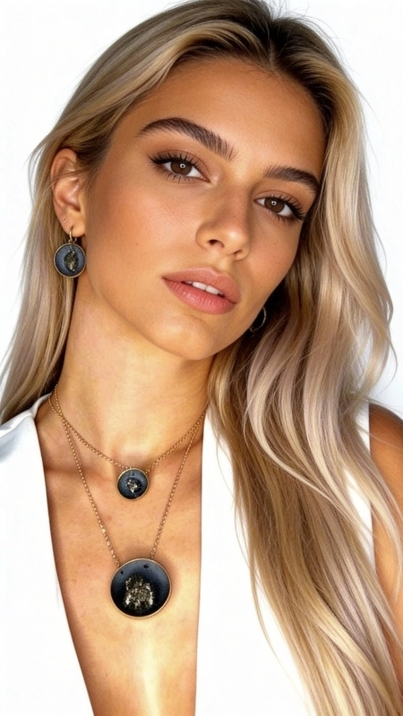 Μεγάλο κολιέ μακρύ με πυρίτη γκρι - 10868, Ανακαλύψτε το μοναδικό χειροποίητο κολιέ με πυρίτη που συνδυάζει τη φυσική ομορφιά του σιδηροπυρίτη με τη σύγχρονη ελληνική αισθητική. Αυτό το εντυπωσιακό μακρύ κολιέ, σχεδιασμένο από την Αικατερίνη Χαλκιαδάκη, αποτελεί την ιδανική επιλογή για γυναίκες που αναζητούν statement κοσμήματα με φυσικές πέτρες.
Το κολιέ διακρίνεται για τον μοναδικό συνδυασμό υλικών και χρωμάτων. Η κεντρική κρεμαστή ενότητα παρουσιάζει έναν γκρι δίσκο από ρητίνη με χρώμα κιμωλίας, που φιλοξενεί έναν λαμπερό σιδηροπυρίτη με μεταλλικές ανταύγειες. Η ορειχάλκινη βάση και αλυσίδα προσφέρουν ανθεκτικότητα και χρυσαφένια απόχρωση που συμπληρώνει αρμονικά τους γήινους τόνους της πέτρας.
Υλικό: Ορείχαλκος, Σμάλτο 
Πέτρα: Σιδηροπυρίτης