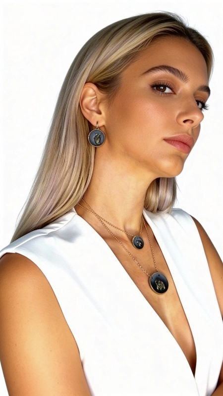 Μεγάλο κολιέ μακρύ με πυρίτη γκρι - 10868, Ανακαλύψτε το μοναδικό χειροποίητο κολιέ με πυρίτη που συνδυάζει τη φυσική ομορφιά του σιδηροπυρίτη με τη σύγχρονη ελληνική αισθητική. Αυτό το εντυπωσιακό μακρύ κολιέ, σχεδιασμένο από την Αικατερίνη Χαλκιαδάκη, αποτελεί την ιδανική επιλογή για γυναίκες που αναζητούν statement κοσμήματα με φυσικές πέτρες.
Το κολιέ διακρίνεται για τον μοναδικό συνδυασμό υλικών και χρωμάτων. Η κεντρική κρεμαστή ενότητα παρουσιάζει έναν γκρι δίσκο από ρητίνη με χρώμα κιμωλίας, που φιλοξενεί έναν λαμπερό σιδηροπυρίτη με μεταλλικές ανταύγειες. Η ορειχάλκινη βάση και αλυσίδα προσφέρουν ανθεκτικότητα και χρυσαφένια απόχρωση που συμπληρώνει αρμονικά τους γήινους τόνους της πέτρας.
Υλικό: Ορείχαλκος, Σμάλτο 
Πέτρα: Σιδηροπυρίτης