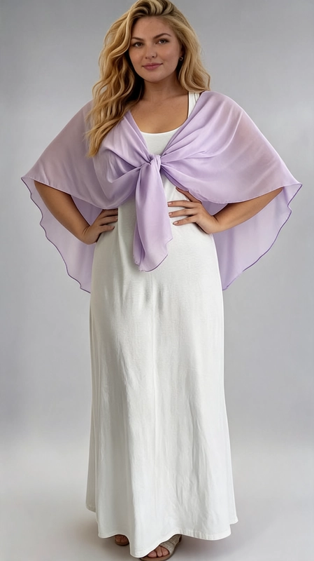 Μπολερό λιλά καλοκαιρινό plus size - BOL120 | Candiashop Boutique, Ανακαλύψτε την κομψότητα με αυτό το υπέροχο καλοκαιρινό μπολερό σε γοητευτική απόχρωση λιλά. Κατασκευασμένο από ελαφρύ, διαφανές ύφασμα, χαρίζει μια αέρινη και ρομαντική αίσθηση που ταιριάζει απόλυτα στις ζεστές καλοκαιρινές μέρες. Το μονόχρωμο σχέδιο του σε απαλό μοβ-λιλά δίνει μια εκλεπτυσμένη πινελιά στο σύνολό σας, ενώ το κούμπωμα με φιόγκο στο μπροστινό μέρος προσθέτει έναν παιχνιδιάρικο και θηλυκό χαρακτήρα. Η ευρύχωρη γραμμή του το καθιστά ιδανικό για plus size σιλουέτες, προσφέροντας άνεση χωρίς να θυσιάζει το στυλ. Μπορεί να φορεθεί πάνω από λευκά ή μονόχρωμα φορέματα, δημιουργώντας ένα αρμονικό και κομψό σύνολο. Είναι η τέλεια επιλογή για γάμους, βαφτίσια, καλοκαιρινές εκδηλώσεις, αλλά και για βραδινές έξοδους. Συνδυάστε το με σανδάλια και αξεσουάρ σε ουδέτερες αποχρώσεις για ένα αψεγάδιαστο αποτέλεσμα που θα σας κάνει να ξεχωρίζετε.