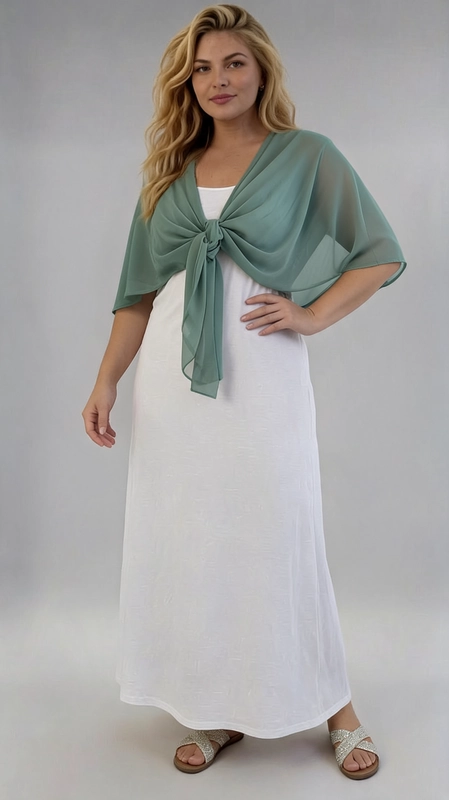 Μπολερό ραφ καλοκαιρινό plus size - BOL112 | Candiashop Boutique, Ανακαλύψτε το τέλειο καλοκαιρινό αξεσουάρ που θα μεταμορφώσει κάθε σας εμφάνιση! Αυτό το υπέροχο γυναικείο μπολερό plus size σε αναζωογονητική σαγέ-πράσινη απόχρωση είναι ό,τι χρειάζεστε για να ολοκληρώσετε το καλοκαιρινό σας look. Κατασκευασμένο από ελαφρύ, διαφανές ύφασμα, προσφέρει αέρινη αίσθηση και κομψότητα σε κάθε κίνηση. Το ιδιαίτερο χαρακτηριστικό του είναι ο μοναδικός τρόπος δεσίματος στο μπροστινό μέρος, που δημιουργεί έναν κόμπο και δίνει έναν παιχνιδιάρικο, boho-chic χαρακτήρα. Μπορεί να φορεθεί πάνω από φορέματα, μαγιό ή casual σύνολα, ιδανικό για παραλία, βόλτα στην πόλη, καλοκαιρινές εκδηλώσεις ή βραδινές έξοδους. Ένα must-have κομμάτι που συνδυάζει άνεση και στυλ!