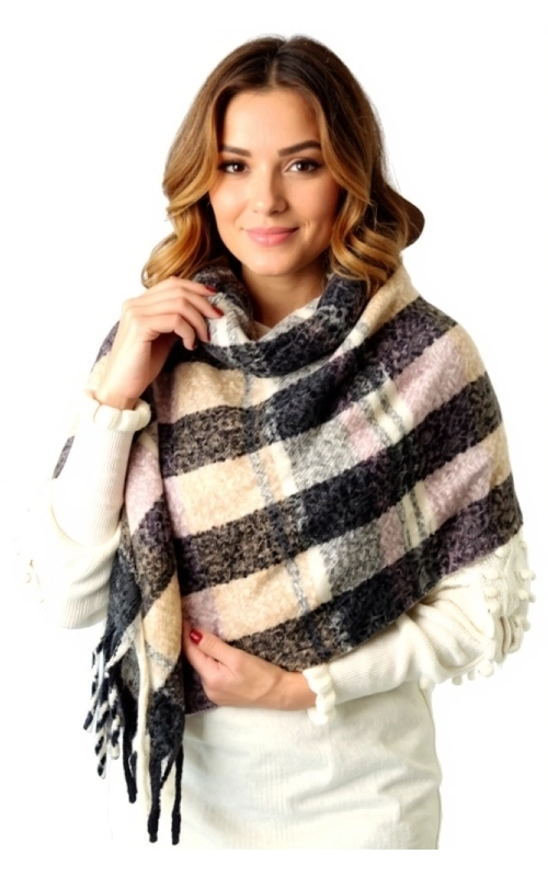 Χειμωνιάτικη γυναικεία πασμίνα μπλε λιλά μάλλινη, πλεκτή ζεστή, ελαφριά και πολύ ιδιαίτερη. Ένα απαραίτητο αξεσουάρ μόδας για τη χειμωνιάτικη γκαρνταρόμπα σας για να σας κρατήσει ζεστή το χειμώνα.