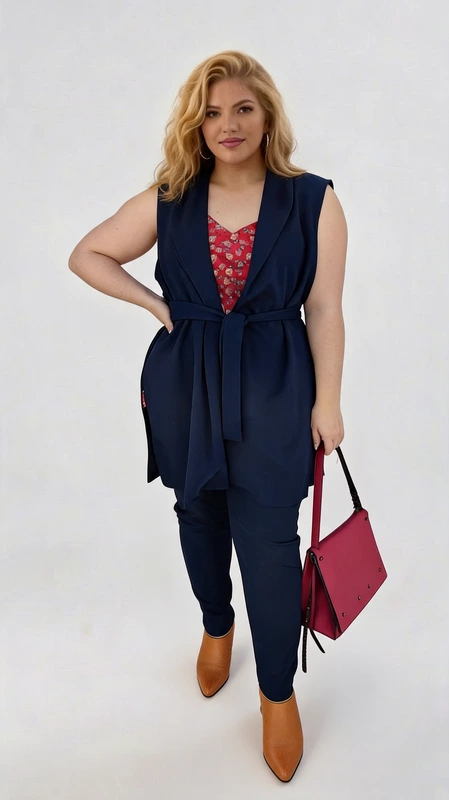 Plus size αμάνικο γιλέκο γυναικείο σε μπλε χρώμα - GPS128 | Candiashop Boutique, Plus size αμάνικο μπλε γιλέκο γυναικείο. Ζεστό, ελαφρύ και στυλάτο, ιδανικό για μια ξεχωριστή αμπιγιέ αλλά και casual εμφάνιση όλες τις ώρες της ημέρας!