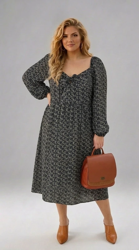 Plus size φόρεμα midi χακί εμπριμέ για γάμο και βάπτιση  - GV156 | Candiashop Boutique, Plus size φόρεμα midi χακί εμπριμέ. Αν είσαι καλεσμένη σε γάμο, καλεσμένη σε βάπτιση, την άνοιξη ή το καλοκαίρι, φόρεσε το και κλέψε τις εντυπώσεις!