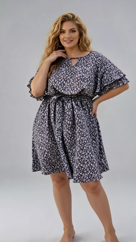 Plus size φόρεμα midi φλοράλ για γάμο και βάπτιση  - GV120 | Candiashop Boutique, Plus size φόρεμα midi φλοράλ, μαύρο, άσπρο. Αν είσαι καλεσμένη σε γάμο, καλεσμένη σε βάπτιση, την άνοιξη ή το καλοκαίρι, φόρεσε το και κλέψε τις εντυπώσεις!