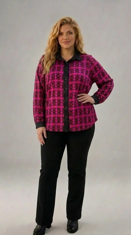 Plus size γυναικεία μπλούζα αμπιγιέ φούξια μαύρη - AMP110 | Candiashop Boutique, Plus size γυναικεία μπλούζα αμπιγιέ φούξια μαύρη. Μπορεί να φορεθεί με κλασικό μαύρο παντελόνι ή φούστα pencil σε γάμο και βάπτιση αλλά και με τζιν παντελόνι ή φούστα για μια πιο ροκ εμφάνιση.