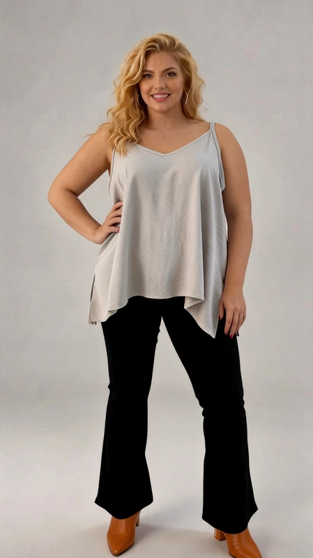 Plus Size Lingerie Top γκρι - LIN118 | Candiashop Boutique, Το plus size lingerie top γκρι είναι ιδανικό μεσοφόρι για όλες τις εποχές του χρόνου. Από βισκόζη ελαστική και δαντέλα. Διάλεξε το αγαπημένο σου χρώμα και φώτισε το σκούρο κοστούμι σου!
