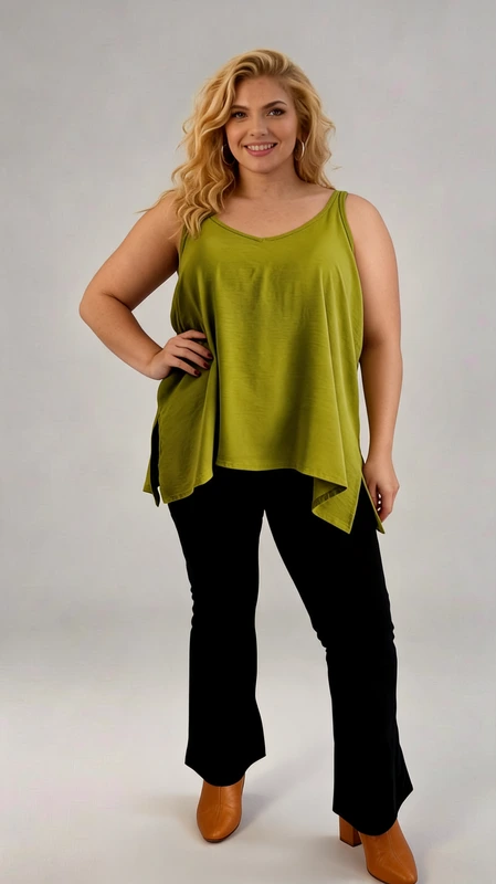 Plus Size Lingerie Top λαχανί - LIN126 | Candiashop Boutique, Το plus size lingerie top λαχανί είναι ιδανικό μεσοφόρι για όλες τις εποχές του χρόνου. Από βισκόζη γκοφρέ. Διάλεξε το αγαπημένο σου χρώμα και φώτισε το σκούρο κοστούμι σου!