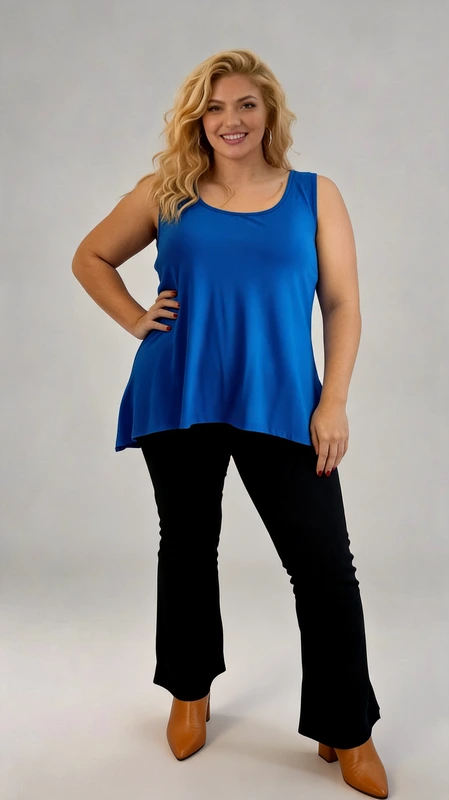 Το plus size lingerie top μπλε είναι ιδανικό μεσοφόρι για όλες τις εποχές του χρόνου. Από βισκόζη ελαστική και cotton. Διάλεξε το αγαπημένο σου χρώμα και φώτισε το σκούρο κοστούμι σου!