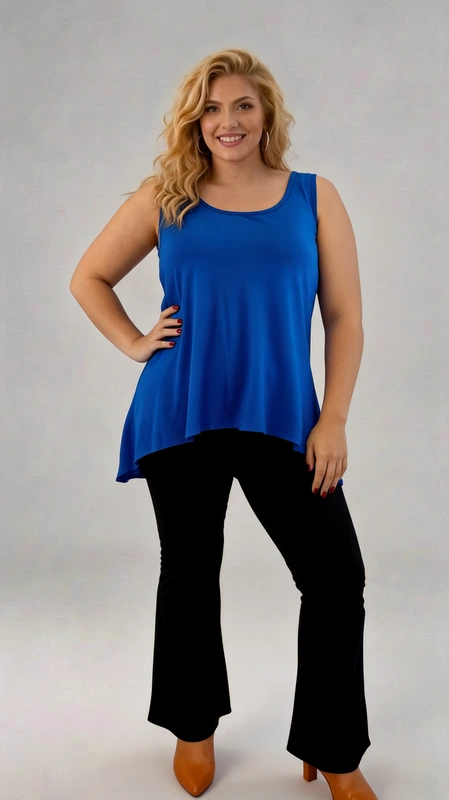 Plus Size Lingerie Top μπλε - LIN125 | Candiashop Boutique, Το plus size lingerie top μπλε είναι ιδανικό μεσοφόρι για όλες τις εποχές του χρόνου. Από βισκόζη ελαστική και cotton. Διάλεξε το αγαπημένο σου χρώμα και φώτισε το σκούρο κοστούμι σου!