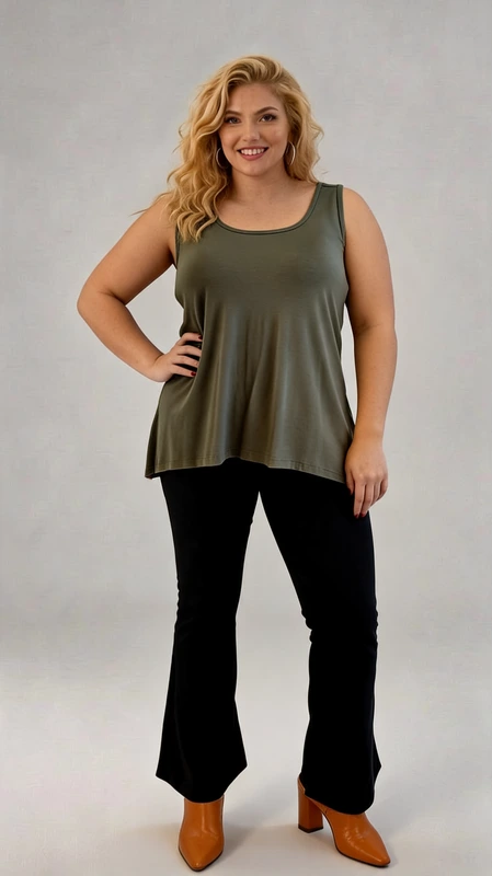 Plus Size Lingerie Top χακί - LIN124 | Candiashop Boutique, Το plus size lingerie top χακί είναι ιδανικό μεσοφόρι για όλες τις εποχές του χρόνου. Από βισκόζη ελαστική και cotton. Διάλεξε το αγαπημένο σου χρώμα και φώτισε το σκούρο κοστούμι σου!