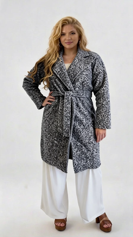 Plus size παλτό γυναικείο μακρύ, μεσάτο, σε γκρι χρώμα - PPS129 | Candiashop Boutique, Plus size παλτό γυναικείο μακρύ, μεσάτο, σε γκρι χρώμα από ύφασμα μπουκλέ αφοδράριστο, πάρα πολύ μαλακό. Ζεστό, ελαφρύ και πολύ στυλάτο!