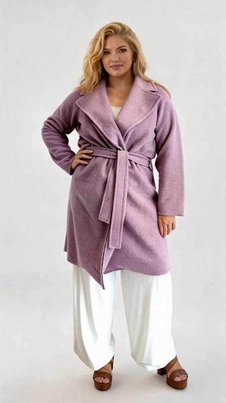Plus size παλτό γυναικείο μακρύ, μεσάτο, σε χρώμα λιλά - PPS134 | Candiashop Boutique, Plus size παλτό γυναικείο μακρύ, μεσάτο, σε χρώμα λιλά από ύφασμα μπουκλέ αφοδράριστο, πάρα πολύ μαλακό. Ζεστό, ελαφρύ και πολύ στυλάτο!