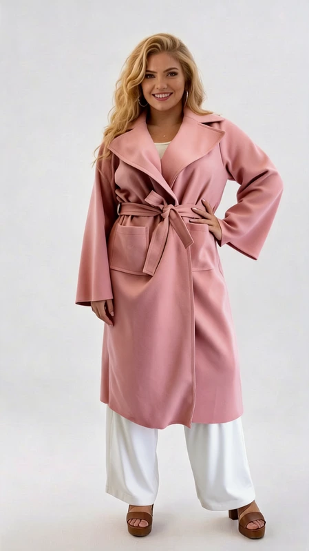 Plus size παλτό γυναικείο μακρύ, μεσάτο, σε χρώμα ροζ - PPS139 | Candiashop Boutique, Plus size παλτό γυναικείο μακρύ, μεσάτο, σε χρώμα ροζ από ύφασμα μπουκλέ αφοδράριστο, πάρα πολύ μαλακό. Ζεστό, ελαφρύ και πολύ στυλάτο!