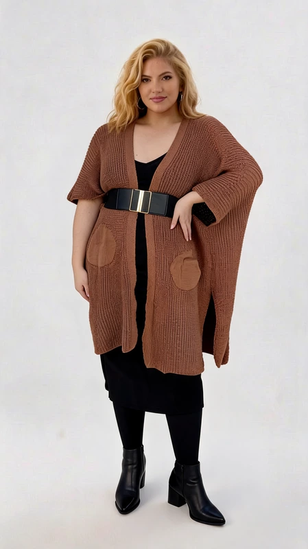 Plus size ζακέτα καζάκα γυναικεία καφέ πλεκτή - ΖPS157 | Candiashop Boutique, Plus size ζακέτα καζάκα γυναικεία καφέ πλεκτή. Κατάλληλη για όλες τις εποχές!