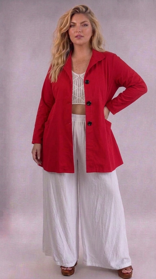 Ζακέτα κόκκινη χειμωνιάτικη - ZPS208 | Candiashop Boutique, Η γυναικεία ζακέτα σε έντονο κόκκινο χρώμα αποτελεί ένα must-have κομμάτι για κάθε σύγχρονη γυναίκα. Με κλασικό κολάρο και κουμπιά σε σκούρο χρώμα στο μπροστινό μέρος, αποπνέει μια αίσθηση κομψότητας και στυλ. Η γραμμή της είναι χαλαρή και άνετη, με ελαφρώς διευρυμένη σιλουέτα που κολακεύει κάθε σωματότυπο, ενώ οι τσέπες στο κάτω μέρος συνδυάζουν αισθητική και πρακτικότητα. Το ύφασμά της φαίνεται ελαφρύ και αέρινο, ιδανικό για ανοιξιάτικες και καλοκαιρινές εμφανίσεις. Μπορεί να φορεθεί πάνω από ένα λευκό παντελόνι palazzo και ένα crop top για ένα boho-chic αποτέλεσμα, ή να συνδυαστεί με τζιν και sneakers για μια πιο casual καθημερινή εμφάνιση. Είναι εξίσου κατάλληλη για επαγγελματικά περιβάλλοντα, βόλτες στην πόλη ή βραδινές εξόδους. Το ζωηρό κόκκινο χρώμα της εγγυάται ότι θα τραβήξει όλα τα βλέμματα.
