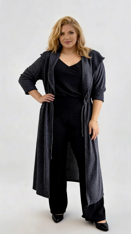 Plus size ζακέτα γυναικεία μπλε μάλλινη μακριά - ZPS161 | Candiashop Boutique, Plus size ζακέτα γυναικεία μπλε μάλλινη μακριά μεσάτη. Ιδανικός συνδυασμός με τζιν ψηλόμεση παντελόνα.