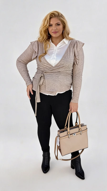 Plus size ζακέτα γυναικεία μεσάτη κρεμ καφέ - ΖPS138 | Candiashop Boutique, Plus size ζακέτα καζάκα γυναικεία κρεμ καφέ κρουαζέ. Κατάλληλη για όλες τις εποχές!