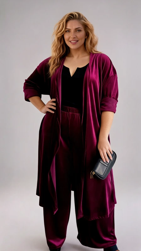 Σετ κιμονό παντελόνα plus size σε χρώμα μπορντό - SKP08 | Candiashop Boutique, Ανακαλύψτε το τέλειο χειμωνιάτικο plus size σετ! Αυτό το  σετ κιμονό παντελόνα σε χρώμα μπορντό είναι κατασκευασμένο από ανάλαφρο ύφασμα και προσφέρει άνεση και στυλ. Είναι ευκολοφόρετο και ιδανικό για casual εμφανίσεις, διακοπές ή χαλάρωση στο σπίτι.