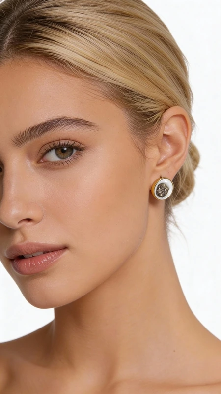 Ανακαλύψτε τη μοναδική γοητεία αυτών των καρφωτών σκουλαρικιών με πυρίτη λευκά, που συνδυάζουν την κομψότητα του minimal design με τη φυσική ομορφιά του σιδηροπυρίτη. Σχεδιασμένα από την Ελληνίδα Σχεδιάστρια Κοσμημάτων Αικατερίνη Χαλκιαδάκη, αυτά τα εξαιρετικά χειροποίητα σκουλαρίκια αποτελούν την τέλεια επιλογή για κάθε γυναίκα που εκτιμά την ποιότητα και την αυθεντικότητα.\u000AΚάθε σκουλαρίκι φέρει έναν στρογγυλό σιδηροπυρίτη σε απαλό λευκό χρώμα κιμωλίας, που περιβάλλεται από λεπτεπίλεπτα επεξεργασμένο ορείχαλκο. Ο μικρός τους μέγεθος τα καθιστά ιδανικά για καθημερινή χρήση, ενώ η μοναδική τους αισθητική προσθέτει έναν τόνο sophistication σε κάθε outfit.\u000AΗ συνδυασμός του φυσικού πυρίτη με τον ποιοτικό ορείχαλκο δημιουργεί ένα κόσμημα που ξεχωρίζει για την ανθεκτικότητά του και την χρονική του αξία. Αυτά τα γυναικεία σκουλαρίκια καρφωτά είναι κατάλληλα τόσο για επαγγελματικές εμφανίσεις όσο και για casual στιγμές.\u000AΥλικό: Ορείχαλκος, Σμάλτο \u000AΠέτρα: Σιδηροπυρίτης