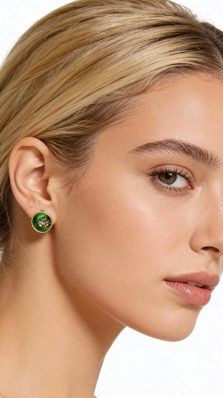 Ανακαλύψτε την τέλεια ισορροπία μεταξύ σύγχρονης αισθητικής και φυσικής ομορφιάς με αυτά τα μοναδικά καρφωτά σκουλαρίκια με πυρίτη πράσινα, σχεδιασμένα από την Ελληνίδα Σχεδιάστρια Κοσμημάτων Αικατερίνη Χαλκιαδάκη. Κάθε τεμάχιο αποτελεί ένα μικρό έργο τέχνης που συνδυάζει το έντονο πράσινο χρώμα με τη λάμψη του φυσικού σιδηροπυρίτη.\u000AΤα χειροποίητα σκουλαρίκια παρουσιάζουν έναν κομψό ωοειδή σχηματισμό με τον φυσικό πυρίτη να αιχμαλωτίζει το φως στο κέντρο του πράσινου σμάλτου. Η επιλογή του ορείχαλκου ως βασικό υλικό προσφέρει ανθεκτικότητα και διαχρονική αίσθηση, ενώ το πράσινο χρώμα κιμωλίας δημιουργεί μια εντυπωσιακή αντίθεση που προσελκύει το βλέμμα.\u000AΑυτά τα μοντέρνα καρφωτά σκουλαρίκια είναι ιδανικά για καθημερινή χρήση, αλλά και για ειδικές εμφανίσεις που θέλετε να ξεχωρίσετε με στιλ και φινέτσα. Η μικρή τους διάσταση τα καθιστά εξαιρετικά ευέλικτα, συνδυάζονται τέλεια με κάθε στιλ ντυσίματος.\u000AΥλικό: Ορείχαλκος, Σμάλτο \u000AΠέτρα: Σιδηροπυρίτης
