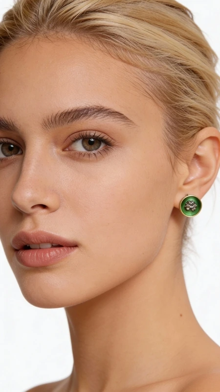 Σκουλαρίκια καρφωτά μικρά με πυρίτη πράσινα - 11220, Ανακαλύψτε την τέλεια ισορροπία μεταξύ σύγχρονης αισθητικής και φυσικής ομορφιάς με αυτά τα μοναδικά καρφωτά σκουλαρίκια με πυρίτη πράσινα, σχεδιασμένα από την Ελληνίδα Σχεδιάστρια Κοσμημάτων Αικατερίνη Χαλκιαδάκη. Κάθε τεμάχιο αποτελεί ένα μικρό έργο τέχνης που συνδυάζει το έντονο πράσινο χρώμα με τη λάμψη του φυσικού σιδηροπυρίτη.
Τα χειροποίητα σκουλαρίκια παρουσιάζουν έναν κομψό ωοειδή σχηματισμό με τον φυσικό πυρίτη να αιχμαλωτίζει το φως στο κέντρο του πράσινου σμάλτου. Η επιλογή του ορείχαλκου ως βασικό υλικό προσφέρει ανθεκτικότητα και διαχρονική αίσθηση, ενώ το πράσινο χρώμα κιμωλίας δημιουργεί μια εντυπωσιακή αντίθεση που προσελκύει το βλέμμα.
Αυτά τα μοντέρνα καρφωτά σκουλαρίκια είναι ιδανικά για καθημερινή χρήση, αλλά και για ειδικές εμφανίσεις που θέλετε να ξεχωρίσετε με στιλ και φινέτσα. Η μικρή τους διάσταση τα καθιστά εξαιρετικά ευέλικτα, συνδυάζονται τέλεια με κάθε στιλ ντυσίματος.
Υλικό: Ορείχαλκος, Σμάλτο 
Πέτρα: Σιδηροπυρίτης