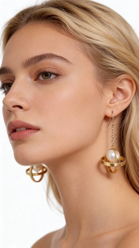 Σκουλαρίκια κρεμαστά κοντά μικρά με πέρλες - 2981, Ανακαλύψτε τη μοναδική ομορφιά αυτών των χειροποίητων κρεμαστών σκουλαρικιών με πέρλες, που συνδυάζουν την κομψότητα του χρυσού ορείχαλκου με την κλασική γοητεία των φυσικών πεταλούδων. Σχεδιασμένα από την Ελληνίδα Σχεδιάστρια Κοσμημάτων Αικατερίνη Χαλκιαδάκη, αυτά τα εντυπωσιακά σκουλαρίκια παρουσιάζουν έναν γεωμετρικό σταυρό που κρατά μία λευκή πέρλα, δημιουργώντας μια τέλεια ισορροπία μεταξύ μοντέρνας αισθητικής και παραδοσιακής κομψότητας.
Η μοντέρνα γραμμή του σχεδίου καθιστά αυτά τα κρεμαστά σκουλαρίκια ιδανικά για καθημερινή χρήση, ενώ παράλληλα προσφέρουν την κομψότητα που απαιτούν οι ειδικές περιστάσεις. Το χρυσό φινίρισμα του ορείχαλκου αντανακλά το φως όμορφα, ενώ οι λευκές πέρλες προσθέτουν μια νότα διαχρονικής κομψότητας.
Υλικό: Ορείχαλκος 
Πέτρα: Πέρλα