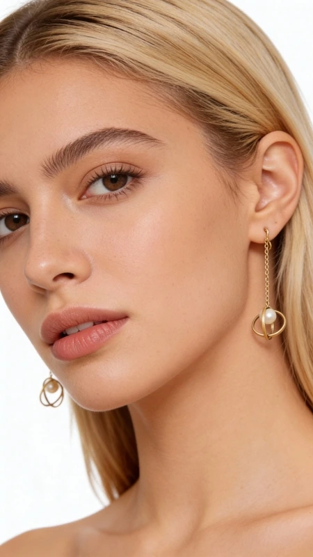 Χειροποίητα γυναικεία σκουλαρίκια κρεμαστά με πέρλες - 2982, Ανακαλύψτε τη μαγεία των χειροποίητων γυναικείων σκουλαρικιών με πέρλες που συνδυάζουν την κομψότητα με τη μοντέρνα αισθητική. Αυτά τα εντυπωσιακά κρεμαστά σκουλαρίκια, σχεδιασμένα από την Ελληνίδα Σχεδιάστρια Κοσμημάτων Αικατερίνη Χαλκιαδάκη, προσφέρουν έναν μοναδικό συνδυασμό γεωμετρικών σχημάτων και φυσικής ομορφιάς.
Η καινοτόμα σχεδίαση περιλαμβάνει περιστρεφόμενα δακτυλίδια από ορείχαλκο σε χρυσαφί απόχρωση που πλαισιώνουν λευκές πέρλες, δημιουργώντας μια δυναμική και σύγχρονη αισθητική. Η μακριά αλυσίδα προσθέτει κίνηση και κομψότητα, καθιστώντας τα ιδανικά για ειδικές περιστάσεις και καθημερινή φθορά.
Κατασκευασμένα με επιμέλεια από premium ορείχαλκο, αυτά τα statement σκουλαρίκια αντέχουν στον χρόνο διατηρώντας τη λάμψη τους. Ο συνδυασμός των φυσικών περιών με τα μεταλλικά στοιχεία δημιουργεί μια τέλεια ισορροπία μεταξύ κλασικού και μοντέρνου στυλ.
Υλικό: Ορείχαλκος 
Πέτρα: Πέρλα