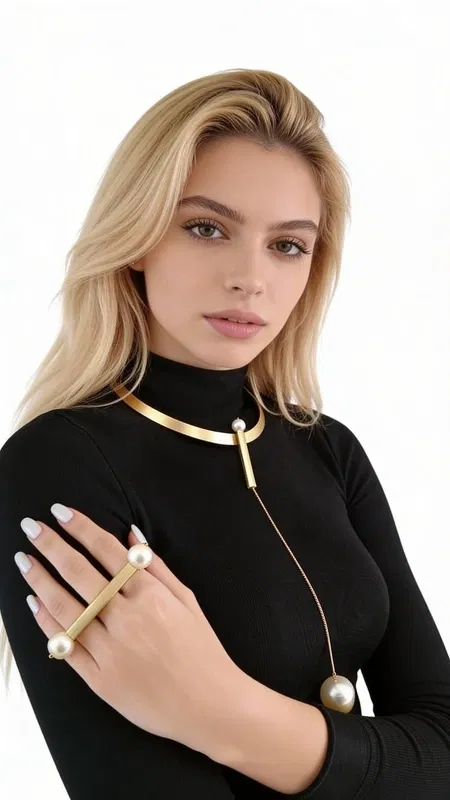 Statement μακρύ κολιέ με πέρλες - 2408, Ανακαλύψτε τη μοναδική ομορφιά αυτού του statement μακρύ κολιέ με πέρλες, ένα εντυπωσιακό κόσμημα που συνδυάζει την κομψότητα με τη σύγχρονη αισθητική. Σχεδιασμένο από την Ελληνίδα Σχεδιάστρια Κοσμημάτων Αικατερίνη Χαλκιαδάκη, αυτό το χειροποίητο κολιέ αποτελεί την τέλεια επιλογή για γυναίκες που αγαπούν τα εντυπωσιακά αξεσουάρ.
Το μακρύ κολιέ διαθέτει ένα μινιμαλιστικό χρυσό collar που στηρίζει μία κομψή κρεμαστή πέρλα, δημιουργώντας ένα statement look που ξεχωρίζει. Η γεωμετρική γραμμή και η χρυσή απόχρωση προσδίδουν μοντέρνα πολυτέλεια, ενώ η πέρλα στο κάτω μέρος προσθέτει θηλυκότητα και κομψότητα.
Ιδανικό για layering με άλλα κολιέ ή για να το φορέσετε μόνο του σε ειδικές περιστάσεις, αυτό το κόσμημα λαιμού γίνεται το κεντρικό σημείο κάθε εμφάνισης. Συνδυάζεται τέλεια με casual και elegant outfits, από πουλόβερ μέχρι φορέματα.
Φροντίστε το κολιέ σας αποθηκεύοντάς το σε στεγνό μέρος και καθαρίζοντάς το απαλά με μαλακό πανί.
Υλικό: Ορείχαλκος 
Πέτρα: Πέρλα