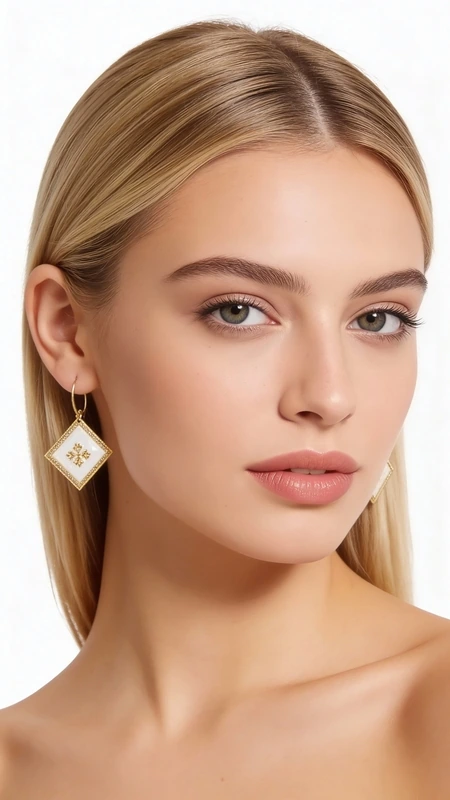 Κεντητά σκουλαρίκια statement με γεωμετρικά σχέδια από χρυσοκλωστή σε λευκό - SKOUL-4684, Τα statement κεντητά σκουλαρίκια με γεωμετρικά σχέδια από χρυσοκλωστή σε λευκό αποτελούν την τέλεια επιλογή για τη σύγχρονη γυναίκα που αναζητά εντυπωσιακά χειροποίητα κοσμήματα. Σχεδιασμένα από την Ελληνίδα Σχεδιάστρια Κοσμημάτων Αικατερίνη Χαλκιαδάκη, συνδυάζουν παραδοσιακές τεχνικές κεντήματος με μοντέρνα αισθητική.
Κάθε σκουλαρίκι δημιουργείται με προσεκτική χειροτεχνία, χρησιμοποιώντας χρυσοκλωστή που σχηματίζει εντυπωσιακά γεωμετρικά μοτίβα σε λευκή βάση. Το ιδιαίτερο σχέδιο με τα διαμαντέ λεπτομέρειες προσδίδει λάμψη και κομψότητα, καθιστώντας τα ιδανικά για ιδιαίτερες στιγμές και γάμους.
Τα κεντητά σκουλαρίκια διαθέτουν ανάγλυφη υφή που τονίζει το χειροποίητο χαρακτήρα τους, ενώ οι χρυσές λεπτομέρειες δημιουργούν όμορφες αντιθέσεις με το λευκό φόντο. Είναι αρκετά εντυπωσιακά για να αποτελέσουν το κύριο στοιχείο του look σας. Συντηρήστε τα σκουλαρίκια σας σε στεγνό χώρο και αποφύγετε την επαφή με αρώματα και κρέμες για να διατηρήσετε τη λάμψη τους.
Υλικό: Ορείχαλκος, Ύφασμα