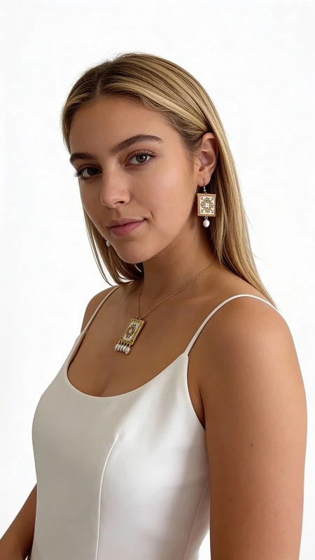 Κεντητά σκουλαρίκια statement με γεωμετρικά σχέδια από χρυσοκλωστή σε λευκό - SKOUL-4696, Τα εντυπωσιακά statement σκουλαρίκια με κεντητά γεωμετρικά σχέδια σε χρυσοκλωστή και λευκό χρώμα συνδυάζουν την παραδοσιακή τέχνη του κεντήματος με μοντέρνο design. Σχεδιασμένα από την Ελληνίδα Σχεδιάστρια Κοσμημάτων Αικατερίνη Χαλκιαδάκη, αυτά τα χειροποίητα σκουλαρίκια αποτελούν την τέλεια επιλογή για γυναίκες που αναζητούν πρωτότυπα κοσμήματα με ιδιαίτερο χαρακτήρα.
Η λεπτομερής κεντητή επεξεργασία με χρυσοκλωστή δημιουργεί μοναδικά γεωμετρικά μοτίβα που ξεχωρίζουν, ενώ οι κρεμαστές λευκές πέρλες προσδίδουν κομψότητα και κίνηση. Ο συνδυασμός του λευκού με το χρυσό καθιστά αυτά τα κρεμαστά σκουλαρίκια ιδανικά τόσο για καθημερινή χρήση όσο και για ειδικές περιστάσεις.
Η υψηλή ποιότητα κατασκευής και τα επιλεγμένα υλικά εγγυώνται άνεση και αντοχή, ενώ το folklore design τους τα καθιστά τέλεια για εντυπωσιακά looks. Ιδανικά για γάμους, βραδινές εξόδους ή για να προσθέσετε έναν καλλιτεχνικό χαρακτήρα στην καθημερινή σας εμφάνιση.
Αποθηκεύστε σε στεγνό χώρο και καθαρίστε απαλά με μαλακό πανί.
Υλικό: Ορείχαλκος, Ύφασμα 
Πέτρα: Πέρλα