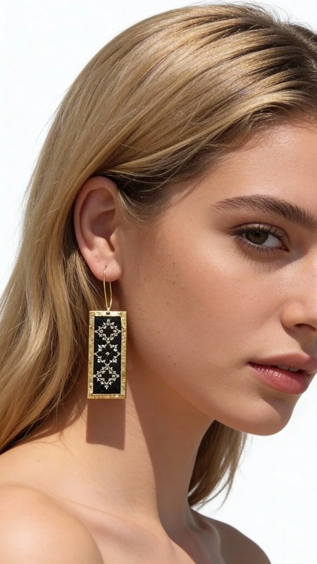 Κεντητά σκουλαρίκια statement με γεωμετρικά σχέδια από χρυσοκλωστή σε μαύρο - SKOUL-4686, Τα κεντητά σκουλαρίκια statement με γεωμετρικά σχέδια από χρυσοκλωστή σε μαύρο υπόβαθρο αποτελούν ένα εκπληκτικό κόσμημα που συνδυάζει παραδοσιακή τέχνη κεντήματος με μοντέρνα αισθητική. Σχεδιασμένα από την Ελληνίδα Σχεδιάστρια Κοσμημάτων Αικατερίνη Χαλκιαδάκη, αυτά τα χειροποίητα σκουλαρίκια φέρουν έντονη προσωπικότητα και ελληνικό χαρακτήρα.
Η ορθογώνια φόρμα με τα περίτεχνα γεωμετρικά μοτίβα δημιουργεί μια εντυπωσιακή οπτική αντίθεση μεταξύ του βαθιά μαύρου υποβάθρου και της χρυσής κλωστής. Κάθε σκουλαρίκι κεντιέται χειροποίητα με ιδιαίτερη προσοχή στη λεπτομέρεια, δημιουργώντας ένα μοναδικό κόσμημα που ξεχωρίζει από τα συνηθισμένα.
Αυτά τα statement σκουλαρίκια είναι ιδανικά για ειδικές στιγμές και εμφανίσεις που απαιτούν κομψότητα και στυλ. Συνδυάζονται τέλεια με μαύρα ή χρυσά ρούχα, προσφέροντας μια πινελιά ελληνικής παράδοσης σε κάθε εμφάνιση. Φροντίστε τα ήπια και αποθηκεύστε τα σε στεγνό μέρος για να διατηρήσουν τη λάμψη τους.
Υλικό: Ορείχαλκος, Ύφασμα